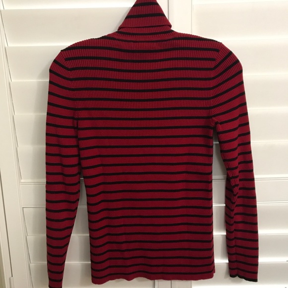 Ralph Lauren vintage striped red and black turtleneck - Picture 2 of 7